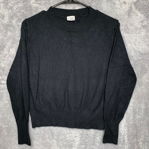 Cielo Other - Cielo Girl's Black Sweater Pullover Long Sleeve Crewneck Size L Viscose Blend